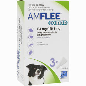 Amflee Combo 134/120. 6mg Lösung Zum Auftropfen für Hunde 3 Stück - ab 9,38 €