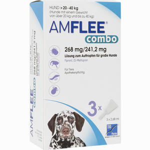Amflee Combo 268/241. 2mg Lösung Zum Auftropfen für Hunde 3 Stück - ab 13,10 €
