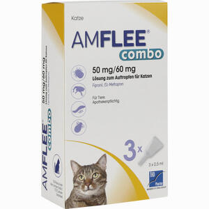 Amflee Combo 50/60mg Lösung Zum Auftropfen für Katzen 3 Stück - ab 7,81 €