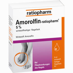Amorolfin- Ratiopharm 5% Wirkstoffhaltiger Nagellack Lösung 3 ml - ab 14,14 €