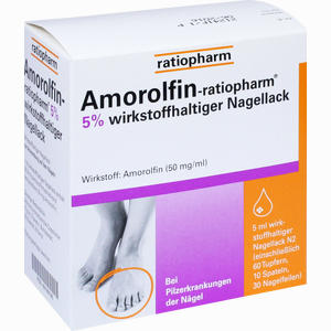 Amorolfin- Ratiopharm 5% Wirkstoffhaltiger Nagellack Lösung 5 ml