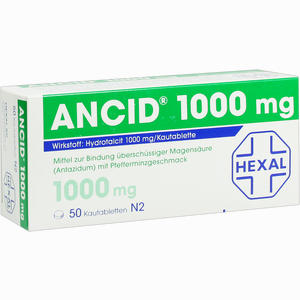 Ancid 1000mg Kautabletten 50 Stück - ab 0,00 &euro;