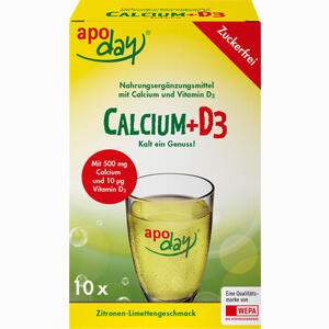 Apoday Calcium+d3 Zitrone- Limette zuckerfrei Pulver  10 x 5 g - ab 0,00 &euro;