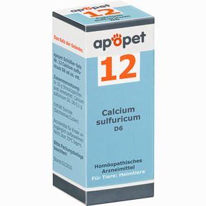 Apopet Schüßler- Salz Nr. 12 Calcium Sulfuricum D6 Vet. Globuli 12 g - ab 0,00 &euro;
