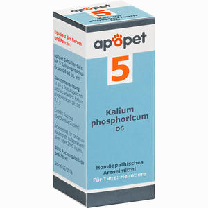 Apopet Schüßler- Salz Nr. 5 Kalium Phosphoricum D6 Vet. Globuli 12 g - ab 0,00 € Apopet Schüßler- Salz Nr. 5 Kalium Phosphoricum D6 Vet. Globuli 12 g - ab 0,00 €