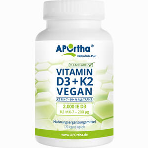 Aportha D3 2. 000 Ie + K2 Mk- 7 Cyclo 200ug Vegan 120 Stück - ab 17,95 &euro;