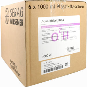 Aqua Bidest Plastik Infusionslösung 6X1000 ml - ab 24,15 €