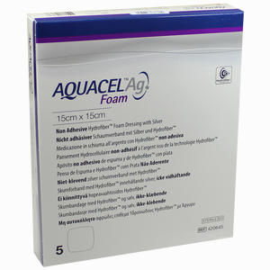Aquacel Ag Foam Nicht- Adhäsiv 15x15cm Verband 5 Stück - ab 123,00 €