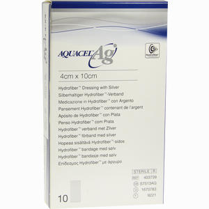 Aquacel Ag Hydrofiber- Verband 4x10cm  10 Stück - ab 0,00 &euro;