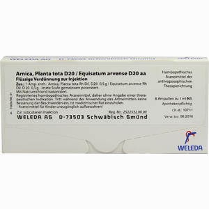 Arnica Planta T D20 Equise Ampullen 8 x 1 ml - ab 24,28 €