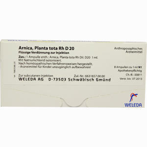 Arnica Planta Tota Rh D20 Ampullen 8 x 1 ml - ab 24,28 €