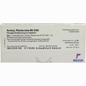 Arnica Planta Tota Rh D30 Ampullen 8 x 1 ml - ab 29,00 €