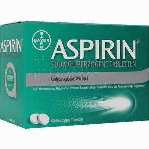 Abbildung von Aspirin 500mg überzogene Tabletten  40 Stück Abbildung von Aspirin 500mg überzogene Tabletten  40 Stück
