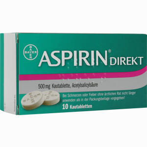 Abbildung von Aspirin Direkt Kautabletten 10 Stück Abbildung von Aspirin Direkt Kautabletten 10 Stück