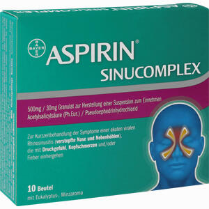 Aspirin Sinucomplex 500mg/30mg Granulat  10 Stück Aspirin Sinucomplex 500mg/30mg Granulat  10 Stück