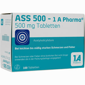 Ass 500- 1a Pharma Tabletten 100 Stück - ab 3,24 €