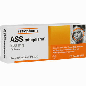 Ass- Ratiopharm 500mg Tabletten 30 Stück - ab 2,39 €
