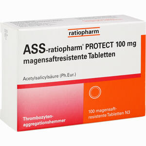 Ass- Ratiopharm Protect 100 Mg Magensaftresistente Tabletten  100 Stück - ab 2,47 €