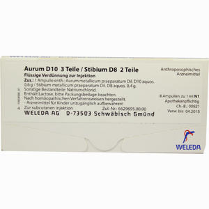 Aurum D10 3 Teile /Stibium D8 2 Teile Ampullen  8 x 1 ml - ab 23,59 €