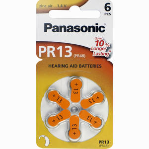 Batterie für Hörgeräte Panasonic Pr 13 6 Stück - ab 2,60 €
