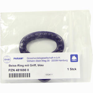 Beiss- Ring mit Griff Blau 1 Stück - ab 0,00 &euro;