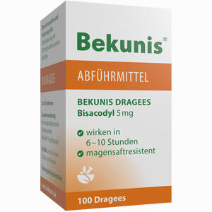 Abbildung von Bekunis Dragees Bisacodyl 5mg Tabletten 100 Stück Abbildung von Bekunis Dragees Bisacodyl 5mg Tabletten 100 Stück