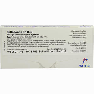 Belladonna Rh D30 Ampullen 8 x 1 ml - ab 35,36 €
