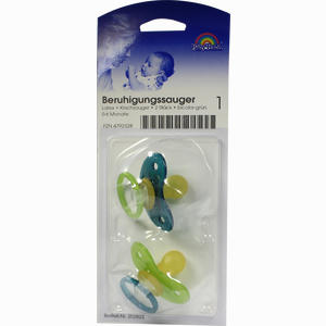 Beruhigungssauger Kirsch Latex 0- 6m Bicolor- Grün 2 Stück - ab 2,44 €