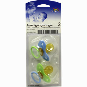 Beruhigungssauger Kirsch Latex 6- 18 Monate Pastell/Blau/Grün 2 Stück - ab 2,34 €