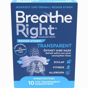 Besser Atmen Breathe Right Nasenpflaster Transparent Normale Größe 10 Stück - ab 6,18 €