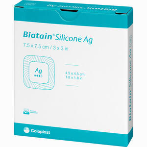 Biatain Silicone Ag Schaumverband 7.5x7.5cm  Coloplast 5 Stück - ab 75,95 €