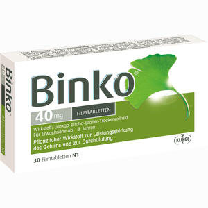 Binko 40mg Filmtabletten  30 Stück - ab 0,00 &euro;