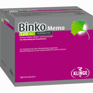 Binko Memo 120 Mg Filmtabletten  120 Stück - ab 43,90 €