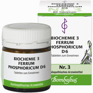 Abbildung von Biochemie 3 Ferrum Phosphoricum D6 Tabletten Bombastus-Werke AG 80 Stück