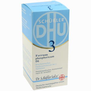 Abbildung von Biochemie 3 Ferrum Phosphoricum D6 Tabletten DHU-Arzneimittel GmbH & Co. KG 200 Stück