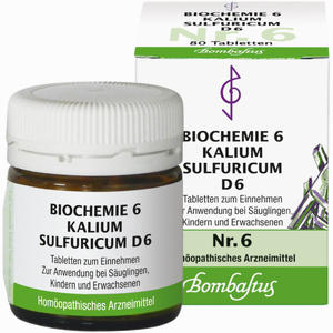 Abbildung von Biochemie 6 Kalium Sulfuricum D6 Tabletten Bombastus-Werke AG 80 Stück