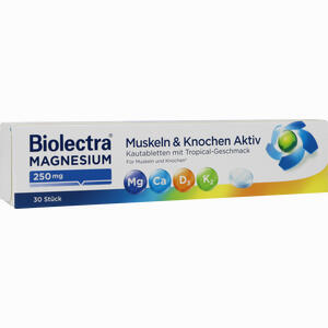 Biolectra Magnesium 250 Mg Muskeln & Knochen Aktiv 30 Stück - ab 5,76 &euro;