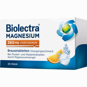 Biolectra Magnesium 365 Fortissimum Orange Brausetabletten 20 Stück