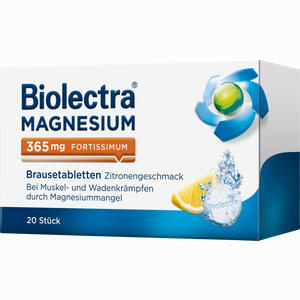 Biolectra Magnesium 365 Fortissimum Zitrone Brausetabletten 20 Stück