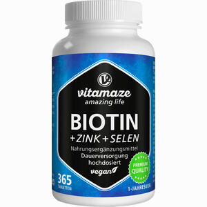 Biotin 10mg Hochdosiert + Zink + Selen 365 Stück - ab 19,32 €