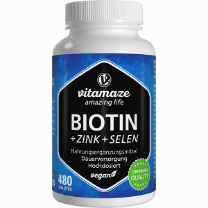 Biotin 10mg Hochdosiert + Zink + Selen 480 Stück - ab 22,15 &euro;