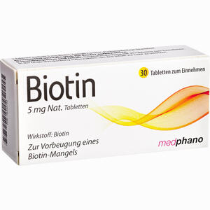 Biotin 5mg Nat. Tabletten 30 Stück - ab 0,00 €