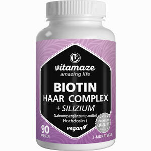 Biotin Haar Vitamine Komplex Hochdosiert + Silizium 90 Stück - ab 19,08 &euro;