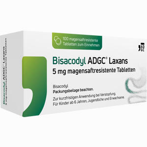 Bisacodyl Adgc Laxans 5 Mg Magensaftresistente Tabletten 100 Stück - ab 5,21 &euro;