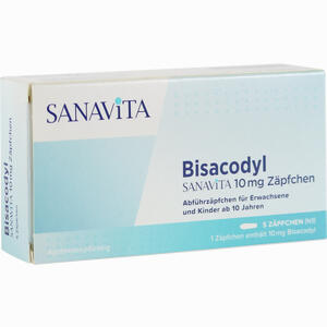 Bisacodyl Sanavita 10 Mg Zäpfchen  5 Stück - ab 0,00 €