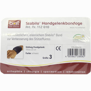 Bort Stabilo Handgelenkbandage Schwarz Gr.3  1 Stück - ab 9,26 €