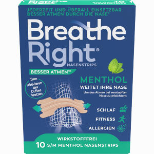 Breathe Right Besser Atmen Nasenpflaster Menthol 10 Stück - ab 7,16 &euro;