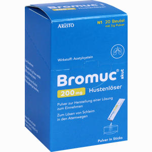 Bromuc Akut 200mg Hustenlöser Pulver in Sticks  20 Stück - ab 3,10 €