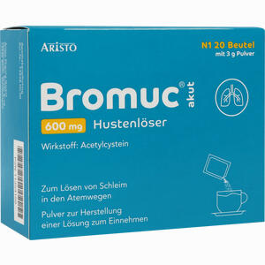 Bromuc Akut 600mg Hustenlöser Pulver in Sticks  20 Stück - ab 4,64 €