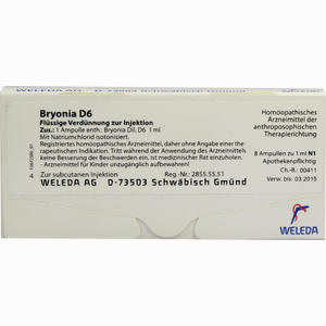Bryonia D6 Ampullen 8 x 1 ml - ab 0,00 €